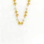 Trendy Knotted Pearl Necklace - Unique Metal Design