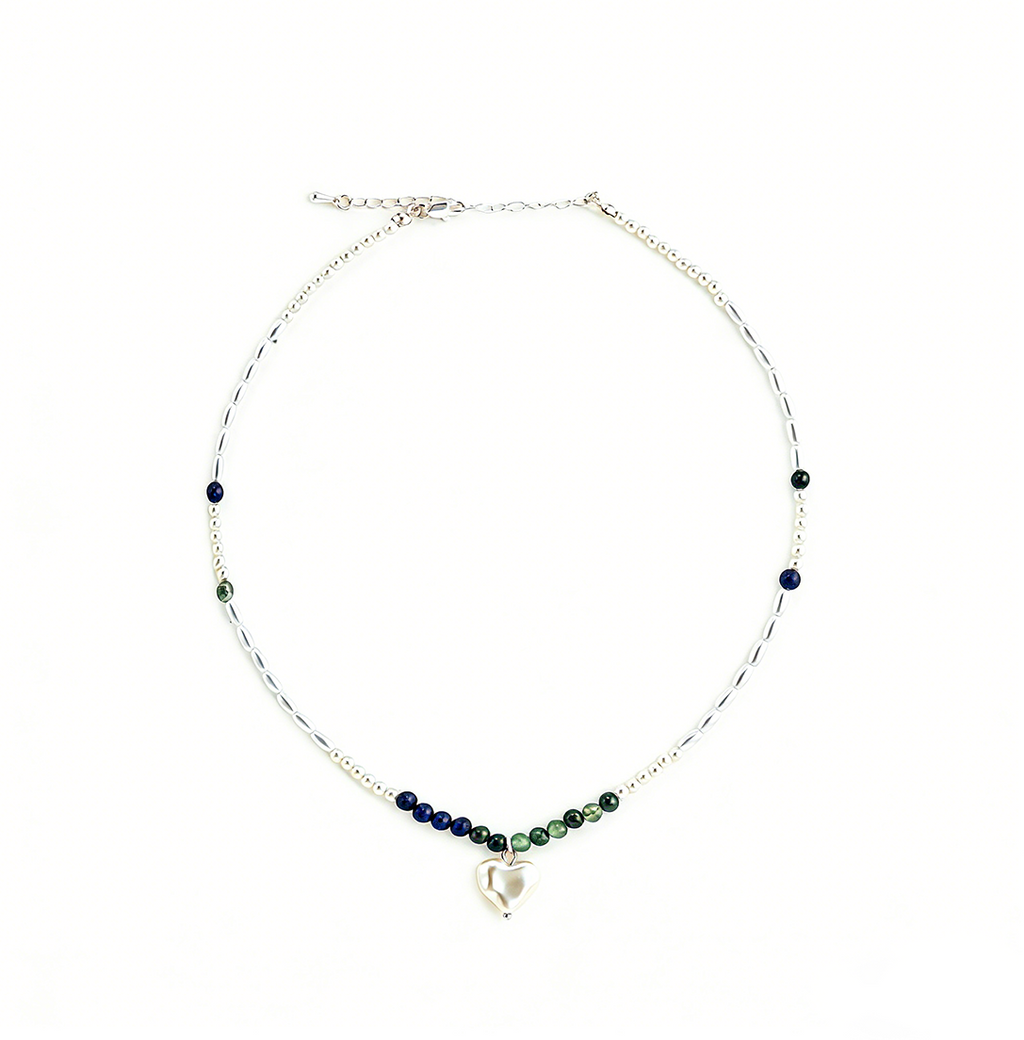 Ins-Style Natural Stone Heart Pendant Necklace