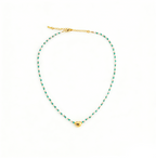 Natural Crystal 3D Heart Beaded Necklace