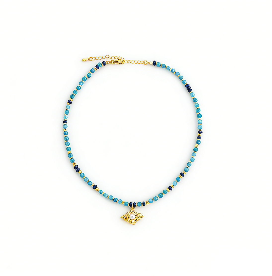 Retro Lapis Lazuli Beaded Necklace