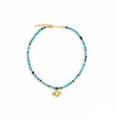 Retro Lapis Lazuli Beaded Necklace