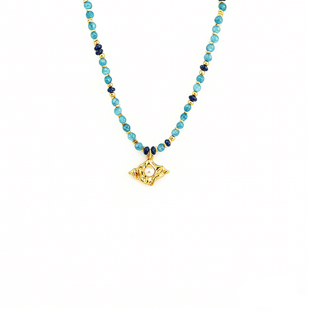 Retro Lapis Lazuli Beaded Necklace