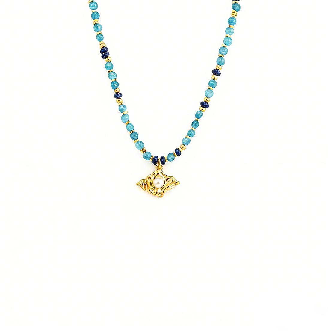 Retro Lapis Lazuli Beaded Necklace