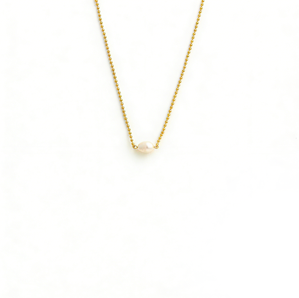 Adjustable Length Sweater Necklace - Single Pearl Minimalist