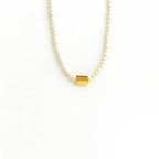 Pull-Adjustable French Vintage Square Pearl Necklace