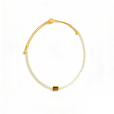 Pull-Adjustable French Vintage Square Pearl Necklace