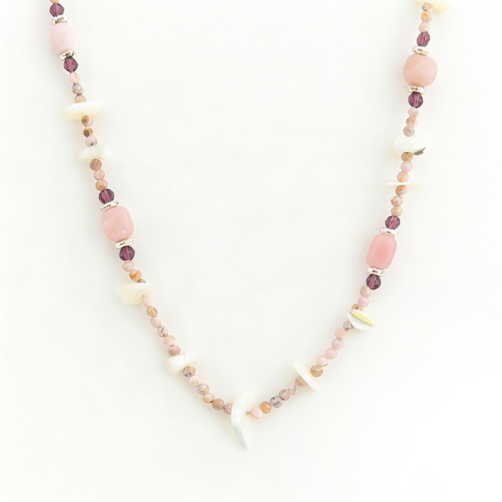 Natural Crystal & Irregular Agate Beaded Necklace