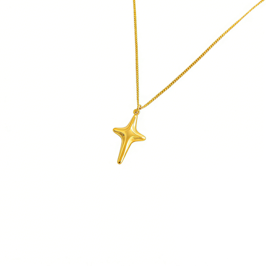Chic Minimalist 3D Cross Star Pendant Adjustable Necklace