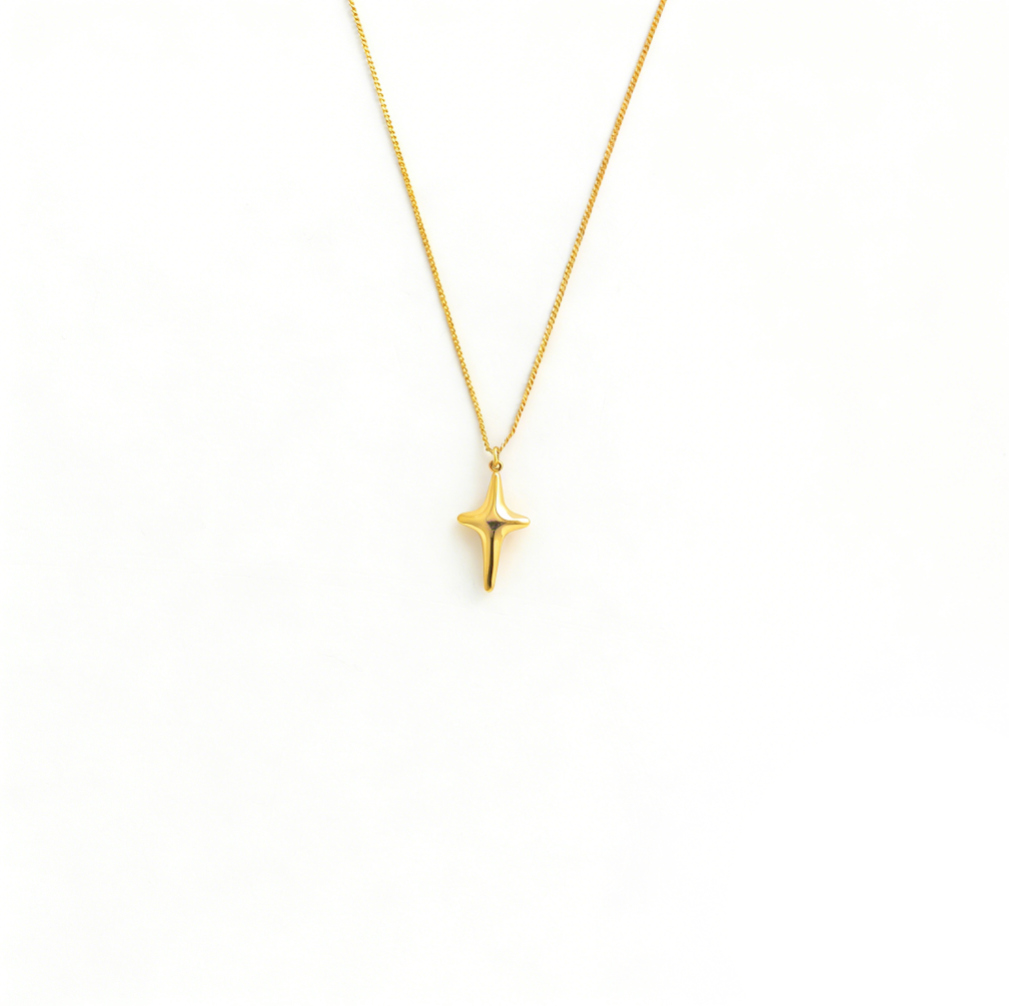 Chic Minimalist 3D Cross Star Pendant Adjustable Necklace