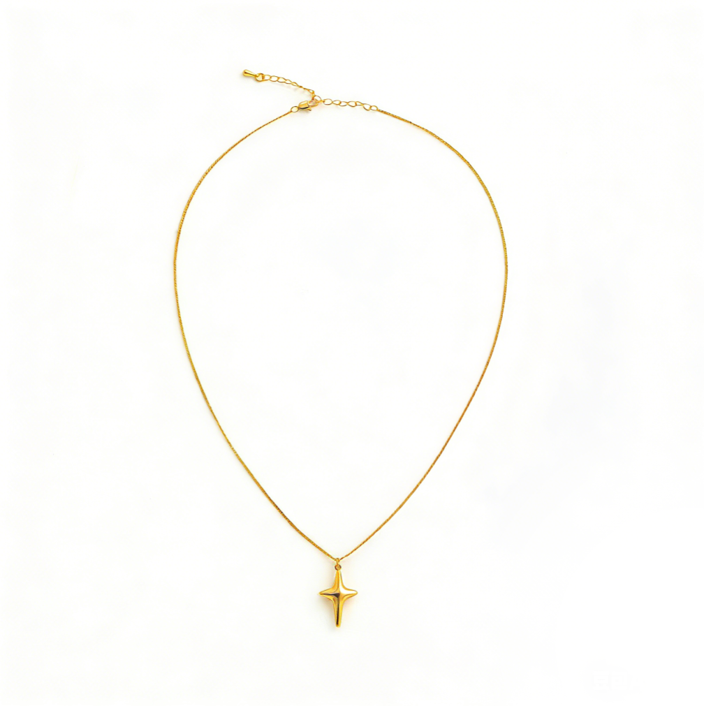 Chic Minimalist 3D Cross Star Pendant Adjustable Necklace