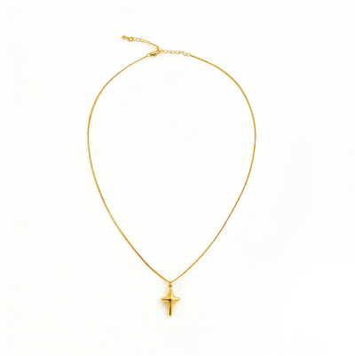 Chic Minimalist 3D Cross Star Pendant Adjustable Necklace