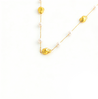 French Gentle Choker & Sweater Chain - Geometric Metal Bean Pearl