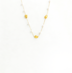 French Gentle Choker & Sweater Chain - Geometric Metal Bean Pearl