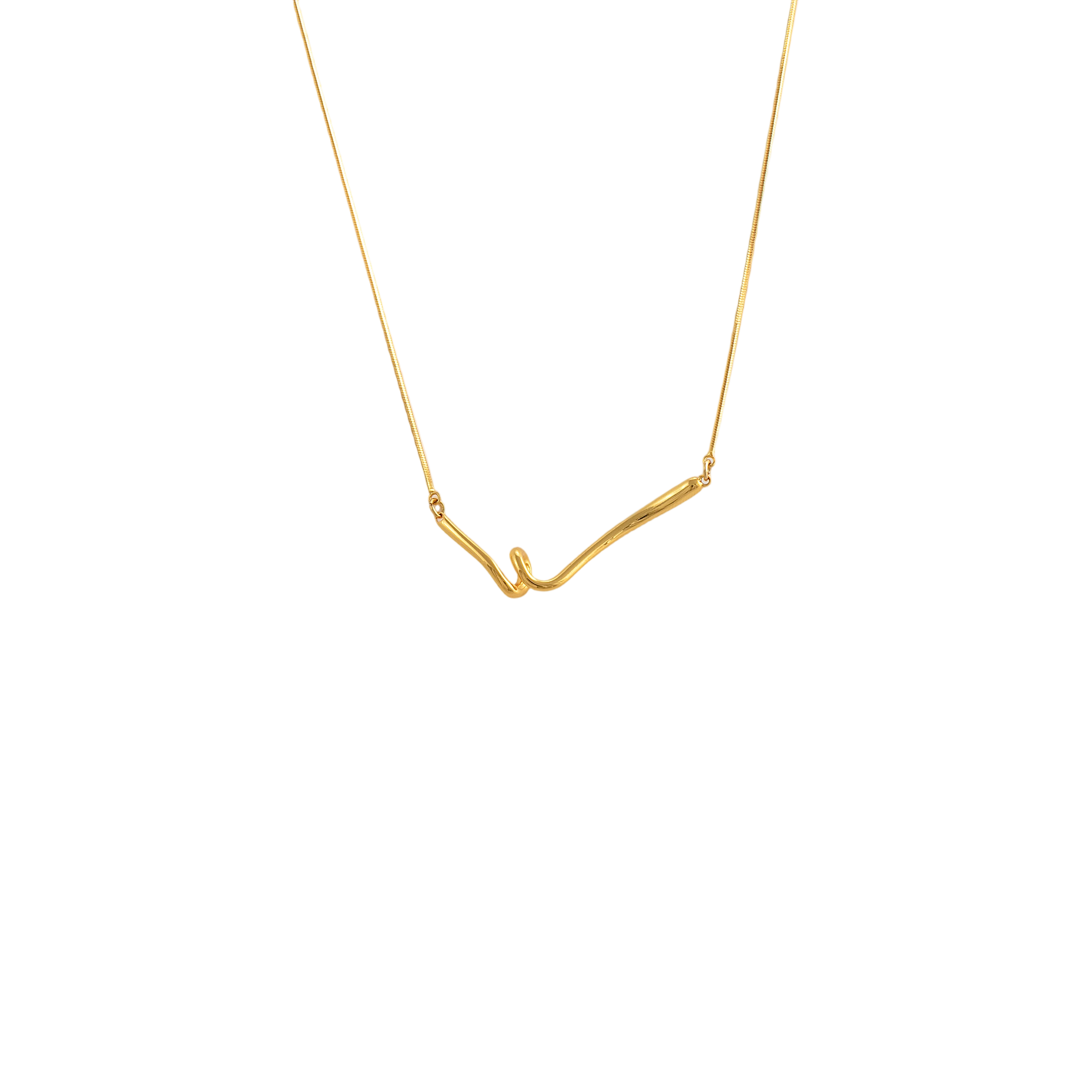 Irregular Pleated Pendant Necklace