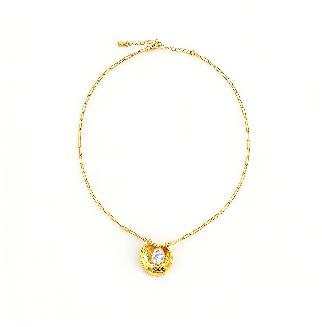 Fashionable Sweet Cool Metal Heart Pearl Pendant Necklace