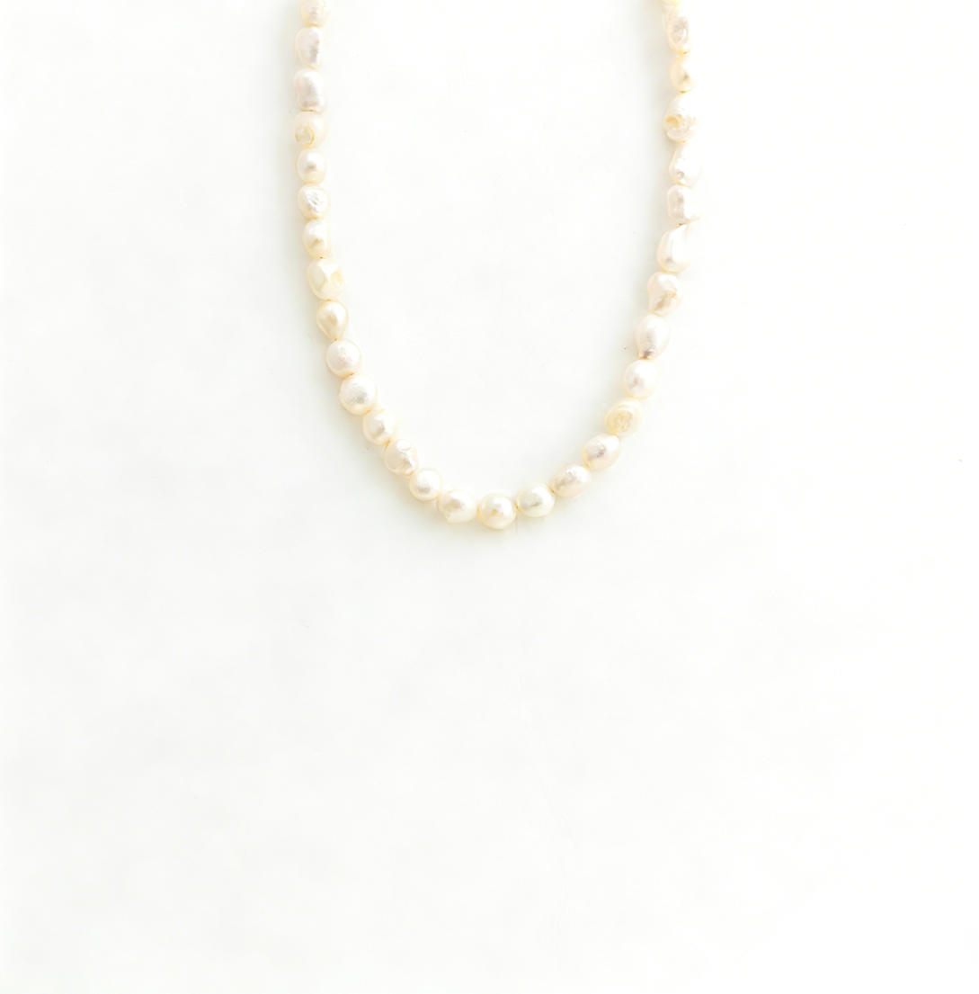 Freshwater Pearl OT-Clasp Flower Baroque Necklace