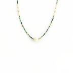 Natural Malachite Beaded Freshwater Pearl Necklace