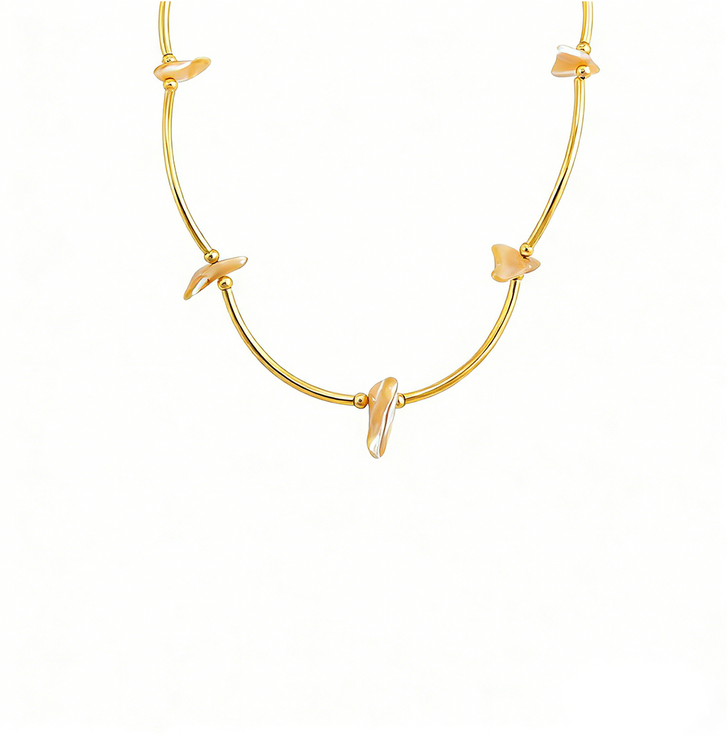 Korean Minimalist Small Rice Pearl Layered Necklace