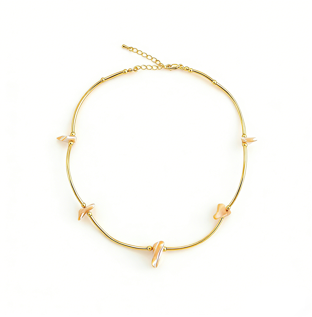 Korean Minimalist Small Rice Pearl Layered Necklace