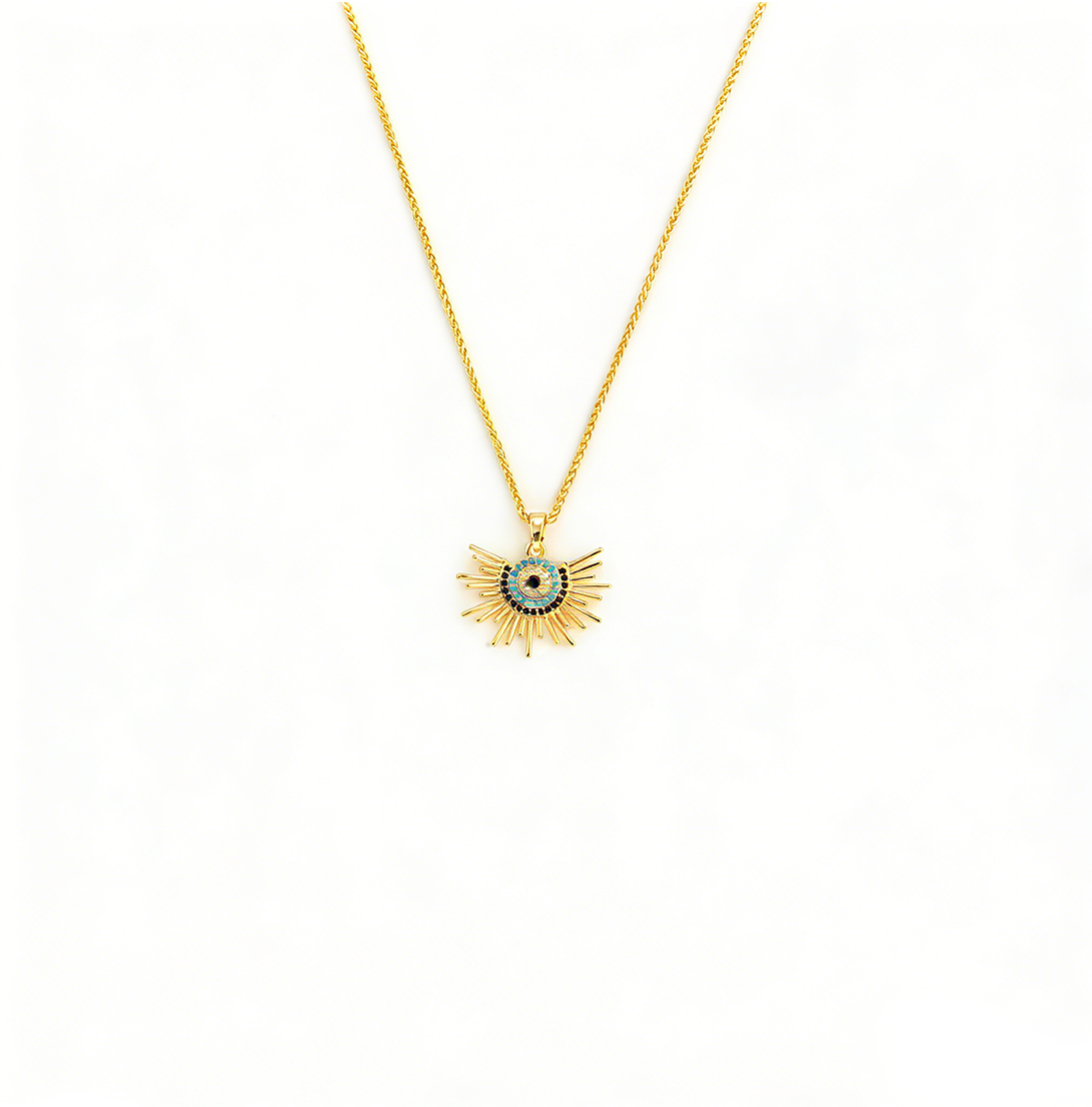 Trendy Turkish Blue Eye Pendant Necklace
