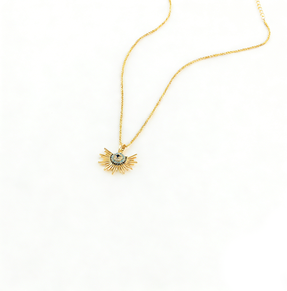 Trendy Turkish Blue Eye Pendant Necklace